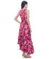 Women's Floral Print Ruffled High-Low A-Line Dress