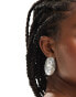 8 Other Reasons rhodium plated pearl detail oversized stud earrings in silver