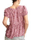 Women's Floral-Print Wide-Smocked Short-Sleeve Top