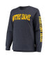 Women's Heathered Navy Notre Dame Fighting Irish Plus Size Two-Hit Canyon Long Sleeve T-shirt