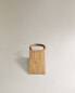 Wooden leather doorstop