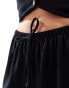 ASOS DESIGN linen look wide leg trouser in black co ord