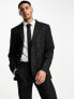 ASOS DESIGN slim suit jacket in crosshatch in black