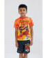 Boys Pullover Pajama Shirt and Shorts Sleep Set to Grave Digger El Toro Loco Megalodon