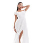 Hollister v-waist midi dress in white