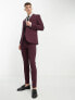 ASOS DESIGN skinny suit jacket in burgundy gingham