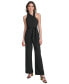 Women's Belted Flare-Leg Jumpsuit