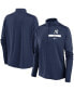 Women's Navy New York Yankees Primetime Local Touch Pacer Quarter-Zip Top