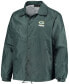 Men's Green Green Bay Packers Coaches Classic Raglan Full-Snap Windbreaker Jacket