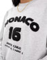 ASOS DESIGN oversized sweat with monaco chenille graphic in ice marl