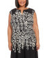 Plus Size Printed Split-Neck Fit & Flare Dress