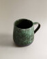 Green stoneware mug