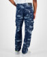 Men's Julian Straight Leg Textured Denim Cargo Pants