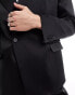 Viggo asymmetric suit jacket in black high shine