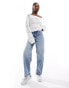 Hollister open stitch cropped jumper in white