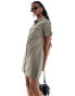 Noisy May denim dress in khaki