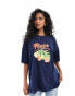 ASOS DESIGN oversized t-shirt with Mexico graphic in navy