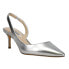 Nina Nina60 Metallic Pointed Toe Slingback Wedding Pumps Womens Silver Dress Cas