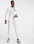 ASOS DESIGN wedding super skinny suit jacket in pastel grey linen mix