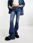 Love Moschino flared high waist jeans in mid blue wash