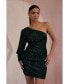 Women's One-Shoulder Sequin Bodycon Dress