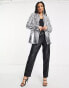 Extro & Vert Tall oversized blazer in silver sequin co-ord