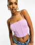 ASOS DESIGN scuba corset seam detail cami top in lilac