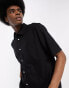 Weekday randy short sleeve shirt in black