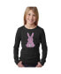 Big Girl's Word Art Long Sleeve T-Shirt - Easter Bunny