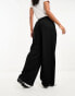 ASOS DESIGN clean front wide leg trouser in black