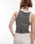 Topshop stripe racer vest in mono