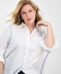 Plus Size Embellished Cotton Shirt, Created for Macy's