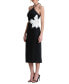 Women's Halter-Neck Floral Appliqué Dress