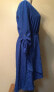 Alfani Split Neck Cross over Long Sleeve Dress Blue 6