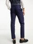 ASOS DESIGN slim linen mix suit trouser in navy