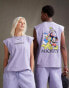 ASOS DESIGN Disney unisex oversized vest with Mickey Mouse & Friends prints in washed purple