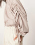 ASOS EDITION ruched detail slouchy oversized sleeve top in mushroom