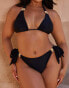 Moda Minx Curve X Bernadette Afia Amour tie side bikini bottom in black