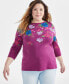 Plus Size Printed Pima Cotton Top, Created for Macy's