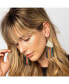 INK + ALLOY Elise Angle With Stripes Beaded Fringe Earrings Muted Rainbow