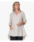 Women's Linen Long Sleeve Collared V-Neck True Form Shirt