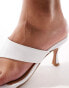 ASOS DESIGN Hailey premium leather toe thong mid sandals in white