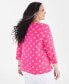 Style & Co Plus Size Printed Cotton Henley Top, Created for