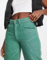 Cotton On panel straight leg jeans in green