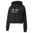 Puma Bmw Mms Essential Logo Pullover Hoodie Womens Black Casual Outerwear 534249