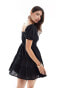 Brave Soul short sleeve tiered dress in black