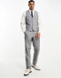 French Connection prince of wales check suit trouser in mid grey