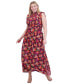 Plus Size Printed Chiffon Ruffle Maxi Dress