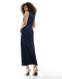 Vila Bridesmaid cowl neck maxi dress in navy