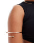 ASOS DESIGN Curve arm cuff with wraparound design with ball ends in gold tone